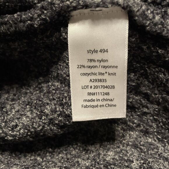 Barefoot Dreams Sweater Medium Gray CozyChic Lite Knit Ribbed Cardigan Pockets - Picture 7 of 8